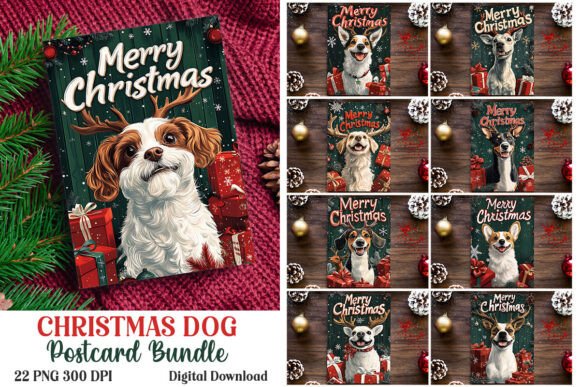 Christmas Dog Digital Postcard Bundle Review