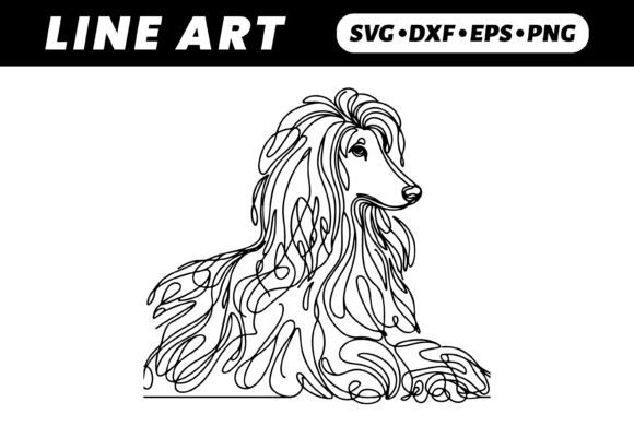 Elegant Saluki Dog Line Art Design