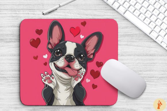 Kawaii Valentine's Happy Dog Mouse Pad