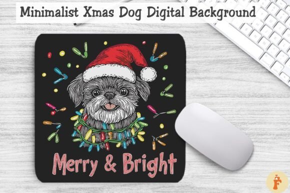 Minimalist Xmas Shih Tzu Dog Background