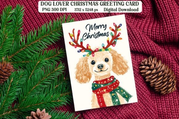 Poodle Dog Christmas Card PNG: A Designer's Review