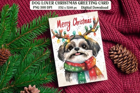 Shih Tzu Dog Christmas Card PNG: Designer Review