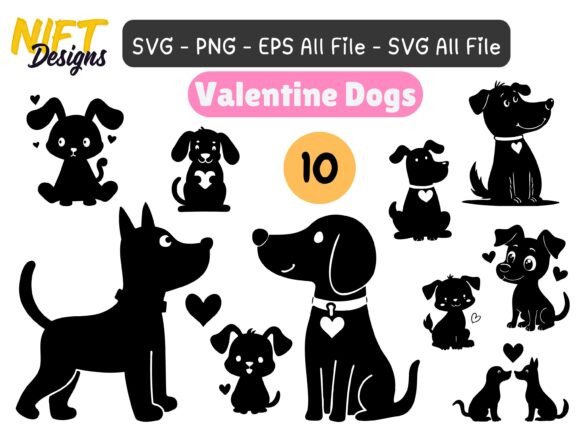 Valentine Dog Silhouettes - Puppy Love