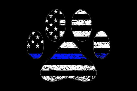 Vintage Flag with Thin Blue Line Paw