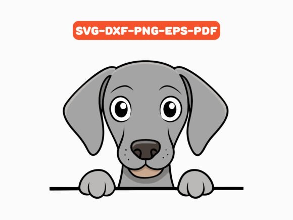 Weimaraner Dog Peeking T-shirt Design